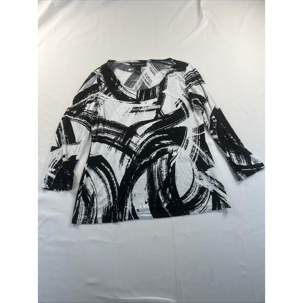 I.N.C.‎ International Concepts Medium Black and White Abstract Top